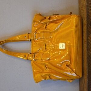 Dooney & Bourke Yellow Orange Patent Leather Handbag